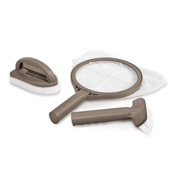 ​Kit pentru intretinere piscina Spa Intex, realizat din PVC, minciog, perie, burete - - Roveli