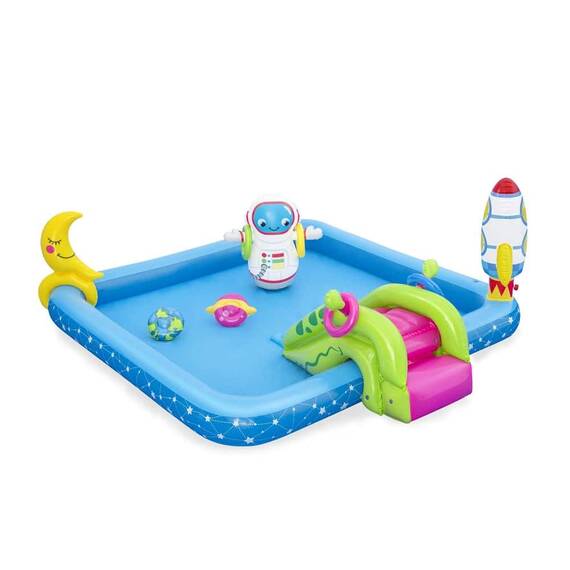 Centru de joaca copii Bestway, gonflabila, confectionat din PVC, model astronaut, cu tobogan, 228 x 206 x 84 cm - 2- Roveli