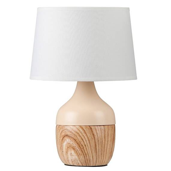 Veioza Rabalux, structura ceramica, abajur textil, stil nordic, dulie E14, 40 W, bej si alb - 2- Roveli