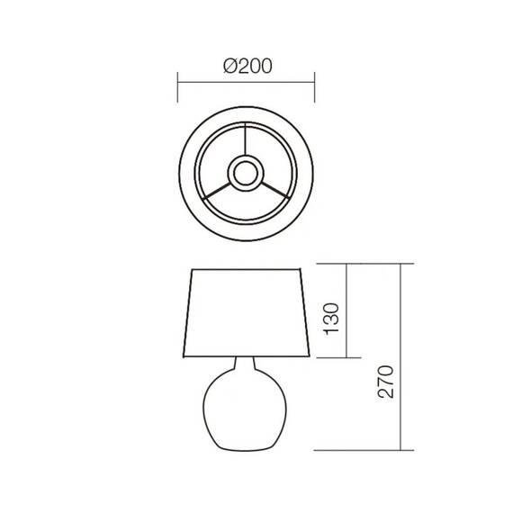 Veioza, din ceramica smaltuita si abajur textil, design modern, 28 W, mesaj HOME, 27 cm, alb si bej - 3- Roveli