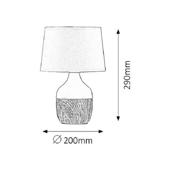 Veioza Rabalux, structura ceramica, abajur textil, stil nordic, dulie E14, 40 W, bej si alb - 3- Roveli