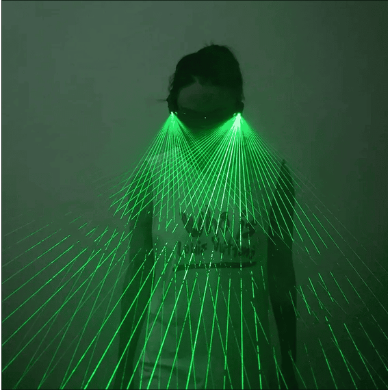 Ochelari reincarcati cu laser LED DacEnergy©, pentru petrecere, dans, festival, club, unisex, culoare verde - 3- Roveli