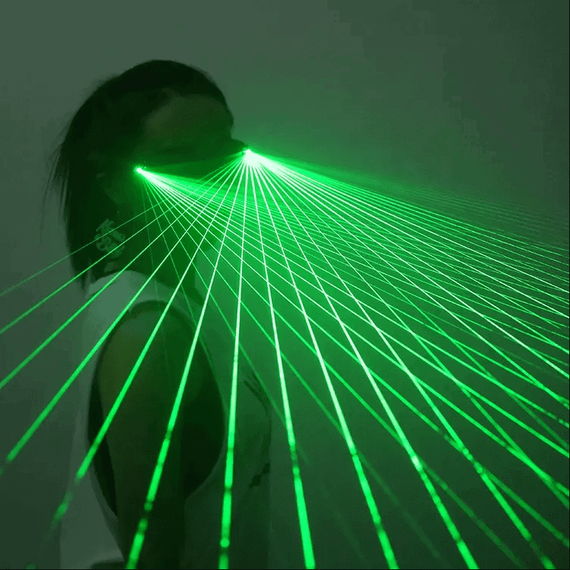 Ochelari reincarcati cu laser LED DacEnergy©, pentru petrecere, dans, festival, club, unisex, culoare verde - - Roveli