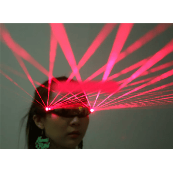 Ochelari reincarcati cu laser LED DacEnergy©, pentru petrecere, dans, festival, club, unisex, culoare rosu - 2- Roveli