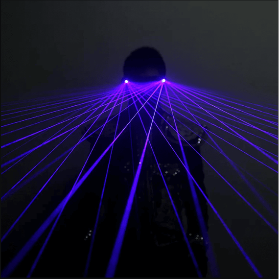 Ochelari reincarcati cu laser LED DacEnergy©, pentru petrecere, dans, festival, club, unisex, culoare albastru - - Roveli