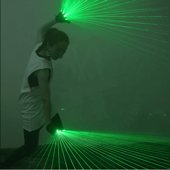 Manusi cu laser LED DacEnergy©, pentru petrecere, dans, festival, club, unisex, culoare verde - 2- Roveli