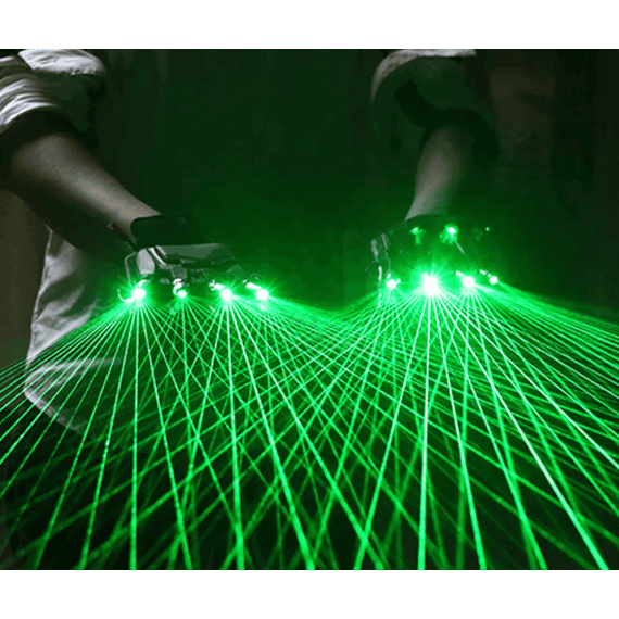 Manusi cu laser LED DacEnergy©, pentru petrecere, dans, festival, club, unisex, culoare verde - 4- Roveli