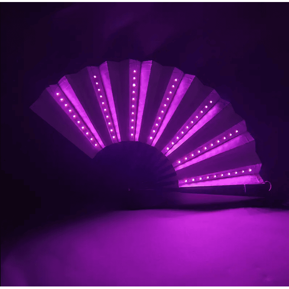 Evantai cu lumina LED DacEnergy©, pentru petrecere, dans, festival, club, 60x33 cm, culoare roz - 3- Roveli
