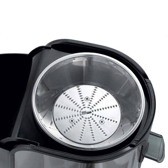 Storcator de fructe si legume Albatros, 1000 W, 2 trepte de viteza, recipient pulpa 1.6 l, recipient suc 0.75 l, sistem de siguranta, negru - 2- Roveli