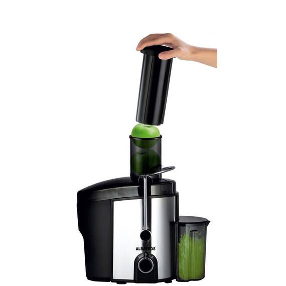 Storcator de fructe si legume Albatros, 1000 W, 2 trepte de viteza, recipient pulpa 1.6 l, recipient suc 0.75 l, sistem de siguranta, negru - 3- Roveli