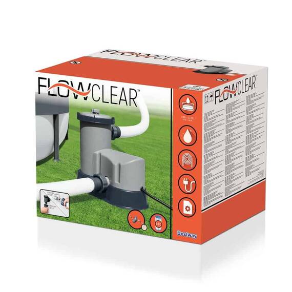 Pompa filtrare apa piscina Bestway, 110 W, 220-240 V, debit 5.67 mc/h, 35 x20.7 x30.7 cm - 5- Roveli