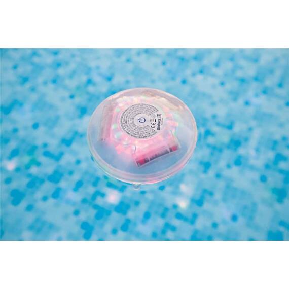 Lampa plutitoare cu LED Bestway, cu 4 LED-uri colorate, 7 moduri de iluminare, pentru piscina, alb - 6- Roveli