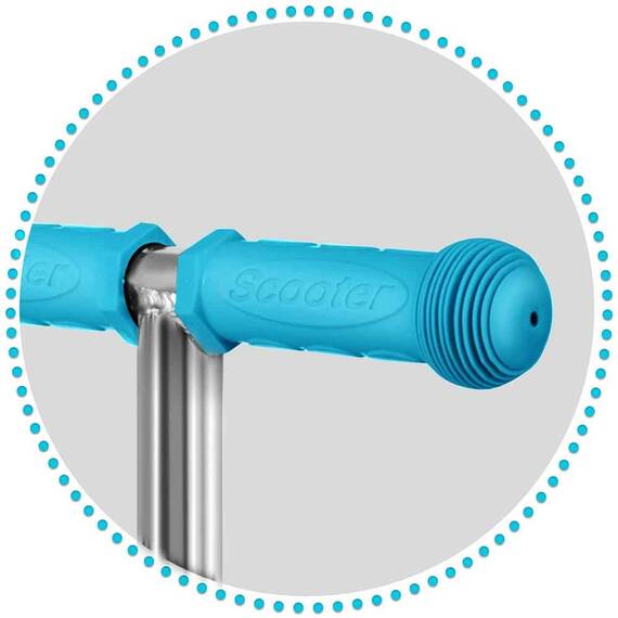 Trotineta pentru copii 3in1, constructie moderna si sigur, cos in forma de gargarita, detasabil, iluminare LED colorata a rotilor din fata, turcoaz - 3- Roveli