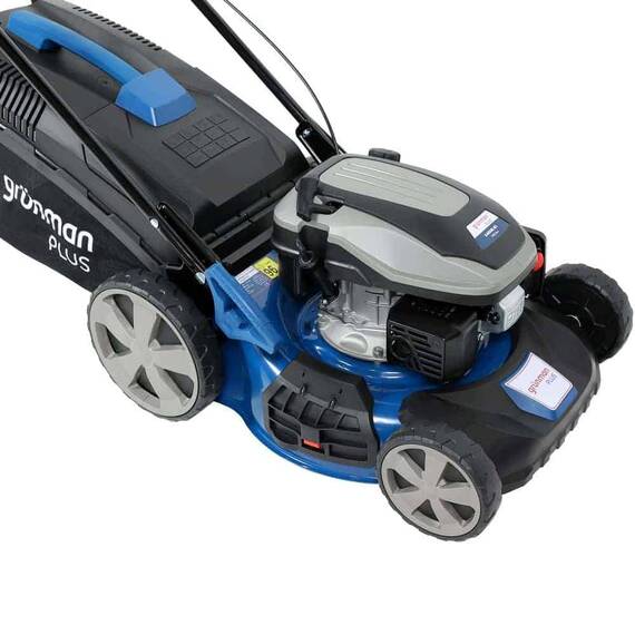 Masina de tuns iarba Grunman, motor pe benzina, 4 timpi, 3.54 CP, 2.6 kW, 6 pozitii de taiere, latime de taiere 45.7 cm, sac de colectare 65 litri - 4- Roveli