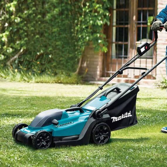 Masina de tuns gazon Makita, latime de taiere 33 cm, cu acumulator LXT, 18V, 4A si incarcator standard, sac de colectare 30 l - 4- Roveli