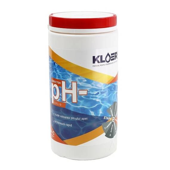 ​Corector pH minus Kloer, scade valoarea pH-ului apei, actioneaza rapid, 2.2 kg - - Roveli