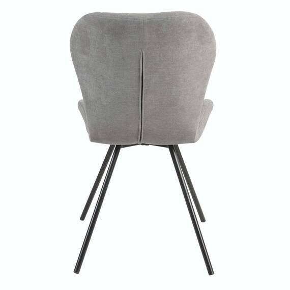 Scaun bucatarie / living DacEnergy©, realizatat din stofa si otel cu finisaj negru, fix, 84 x50 x58 cm, forma rotunjita, gri - 5- Roveli