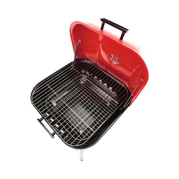 ​Gratar, fabricat din otel, cu capac, cutie pentru cenusa, 2 manere, 2 roti, gril din inox, suprafata de gatit 43x40 cm - 5- Roveli