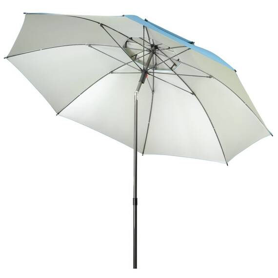 Umbrela pentru soare DacEnergy©, realizat din poliester, structura metalica, rezistenta la umezeala si la razele UV,  forma rotunda, 200 x 207 cm, culoare albastra - 4- Roveli