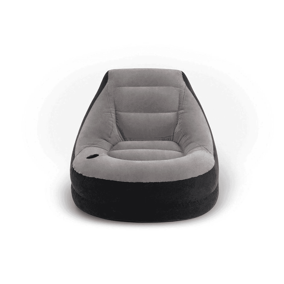 Sezlong gonflabil, dimensiuni 130 x 99 x 76 cm, material vinil, perna pentru picioare, culoare gri - - Roveli