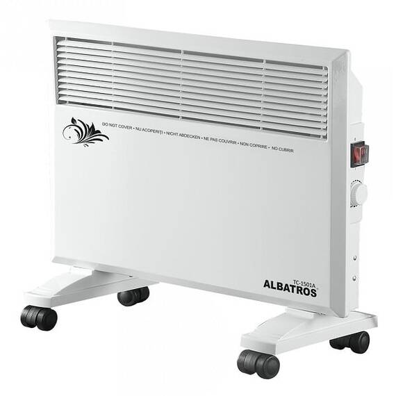 Convector electric, tip panou, 2 trepte 750 W si 1500 W, termostat, sistem de protectie la supraincalzire, silentios, 560 x 260 x 490 mm, alb - - Roveli