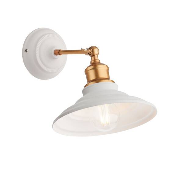 Aplica Smarter, dispersor din metal, dulie E27, 42 W, stil modern, finisaj alb mat - - Roveli
