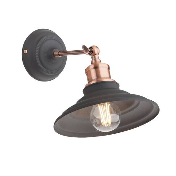 Aplica Smarter, dispersor din metal, dulie E27, 42 W, stil modern, finisaj negru si cupru - - Roveli