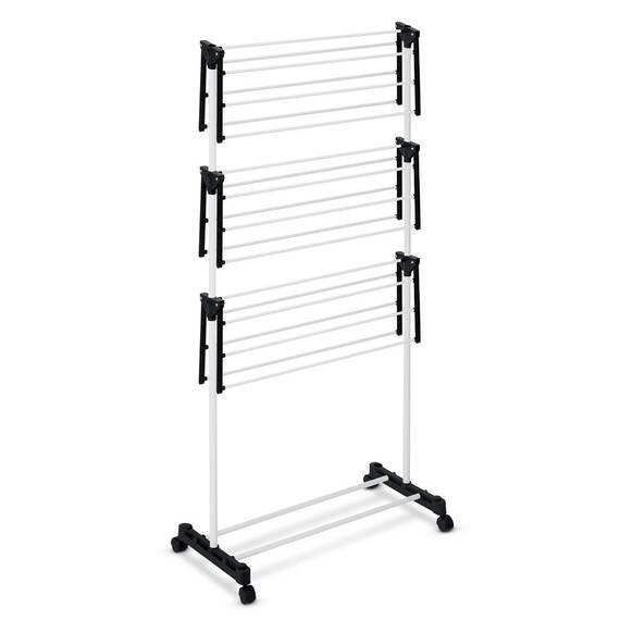 Uscator de rufe vertical DacEnergy©, pliabil, constructie metalica solida, 3 nivele, 6 aripi, 15 m, alb - 10- Roveli