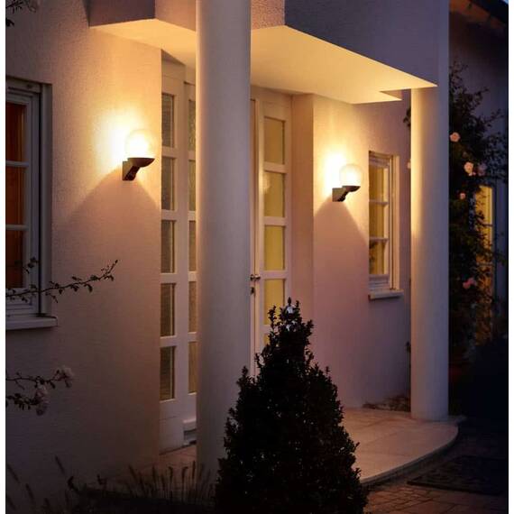 Aplica pentru exterior Steinel, realizat din sticla, cu senzor de miscare infrarosu, E27, IP44, 216 x 306 x 216 mm, neagra - 2- Roveli