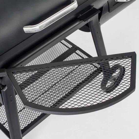 Gratar pe carbuni cu afumatoare, realizat din otel, functii 4 in 1, afumare directa, afumare indirecta, grill in stil american si afumare la rece, manere inox, dimensiune 117x125,5x83,5 cm - 3- Roveli
