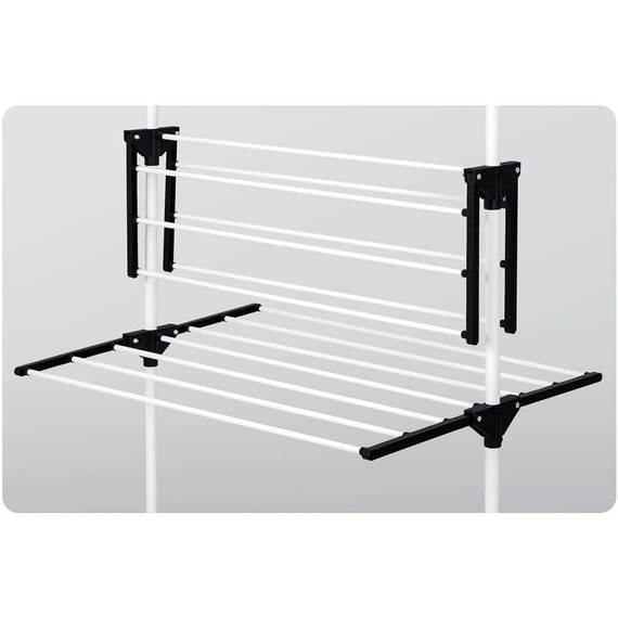Uscator de rufe vertical DacEnergy©, pliabil, constructie metalica solida, 3 nivele, 6 aripi, 15 m, alb - 4- Roveli