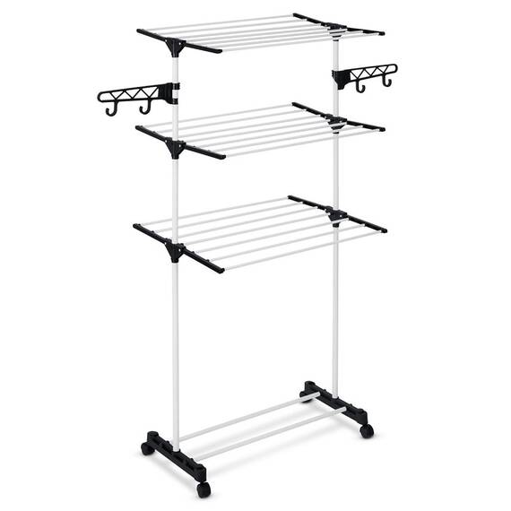 Uscator de rufe vertical DacEnergy©, pliabil, constructie metalica solida, 3 nivele, 6 aripi, 15 m, alb - 8- Roveli