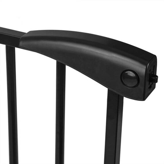 Bariera poarta de protectie copii, realizata din metal si plastic, deschidere pe 2 fete, latime reglabila, 75-115 cm, posibilitatea de blocare, negru - 4- Roveli