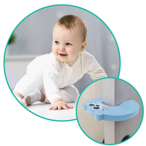 Set protectie pentru usi si sertare, fabricat din spuma speciala, forma de animale, 7 buc - 5- Roveli