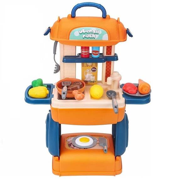 Set de bucatarie multifunctional 3 in 1 DacEnergy©, realizat din plastic ABS, portabil, joc de rol, joc imaginativ, stimulare senzoriala, 31 de accesorii, multicolor - - Roveli
