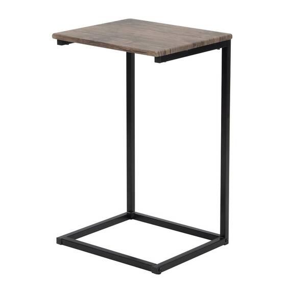 Masuta de cafea DacEnergy©, din metal negru, blat din MDF, finisaj maro, forma dreptunghiulara, 40 x 35 x 65.5 cm - - Roveli