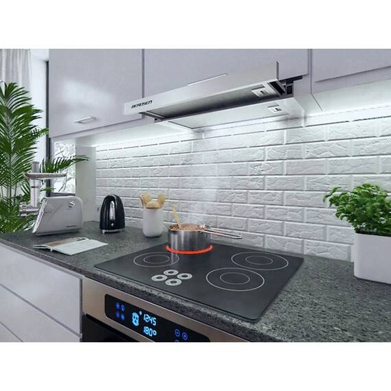 Hota incorporabila, din otel inoxidabil, iluminat Led, buton de control, 2 trepte de viteza, 175 mc/h, 74 W, 60 cm, argintie - 2- Roveli