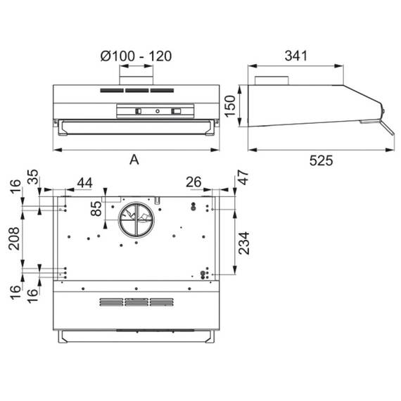 Hota clasica Franke, latime 60 cm, 1 motor, 103 W, latime 60 cm, 295 mc/h, culoare alba - 2- Roveli