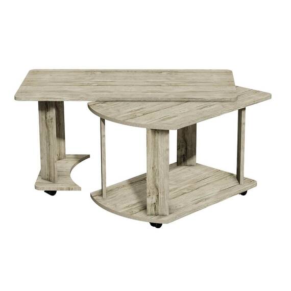Masuta de living DacEnergy©, material PAL melaminat, dreptunghiulara, finisaj sherwood, manevrare facila, 95 x 50 x 50 cm, 1C - 2- Roveli
