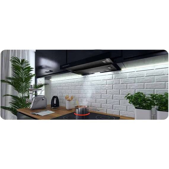 Hota telescopica Berdsen, Corp din otel inoxidabil, Iluminare LED, 2 Trepte de viteza, 200 m3/h, 220-240V, 80 W, Negru - 2- Roveli