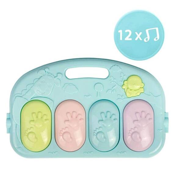 ​Salteluta interactiva muzicala 3in1 , cu pian detasabil, bara cu 5 jucarii, 12 melodii, cu luminite, un covoras, turcoaz - 3- Roveli