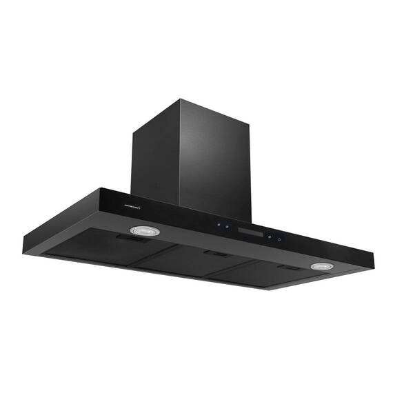 Hota incorporabila decorativa , finisaj otel inoxidabil, putere de absorbtie 750m3/h, 160W, 3 trepte, panou tactil, negru, 90x45 cm - 3- Roveli
