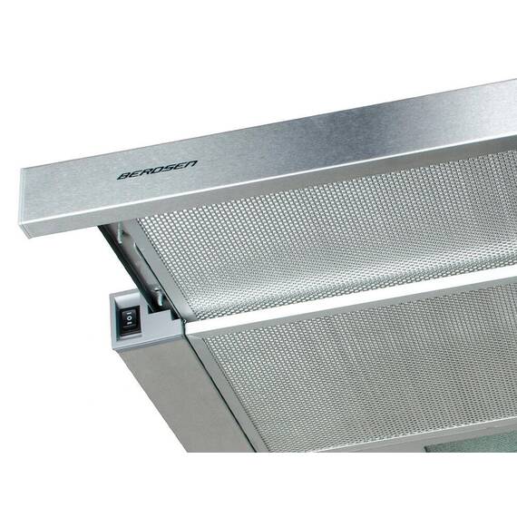 Hota incorporabila, din otel inoxidabil, iluminat Led, buton de control, 2 trepte de viteza, 175 mc/h, 74 W, 60 cm, argintie - 3- Roveli