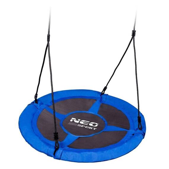 Leagan cuib , cadru otel, poliester Oxford acoperit 600D, forma rotunda, material impermeabil, greutate maxima 150kg, 95cm, albastru - 4- Roveli