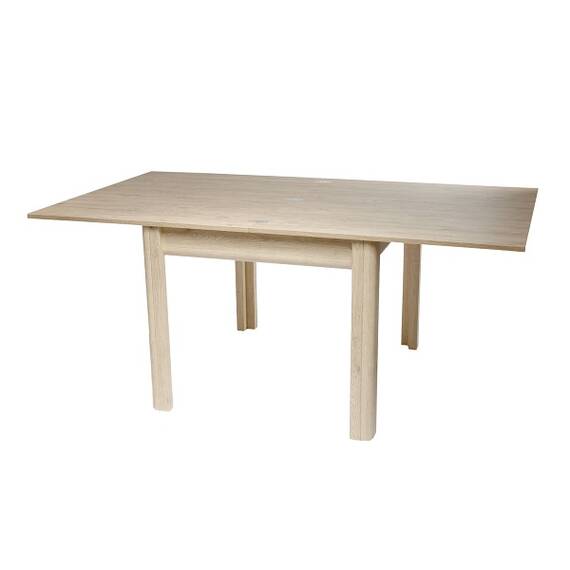 Masa bucatarie extensibila, realizat din PAL melamina si MDF foliat, 6 persoane, dreptunghiulara, 92 / 184 x 102 x 82 cm, finisaj stejar sherwood - 3- Roveli