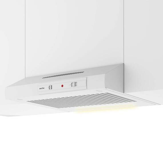 Hota clasica Arctic, 1 motor, 125 W, 295 mc/h, 3 trepte de putere, panou control mecanic, iluminare LED, latime 50 cm, alba - 3- Roveli