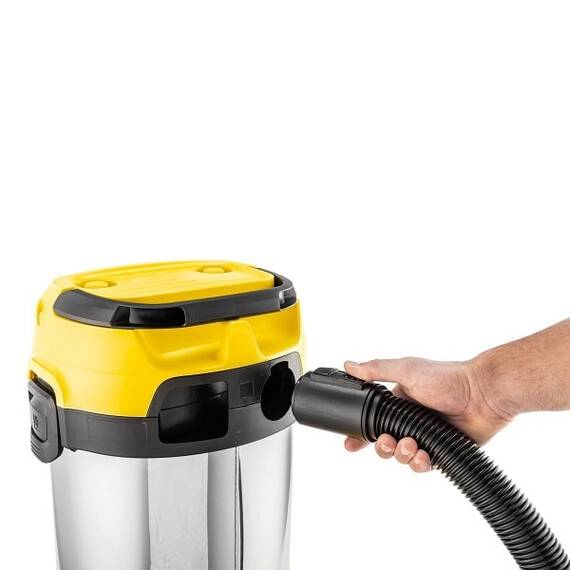 Aspirator Karcher, sistem ”Pull and Push”, aspirare umeda si uscata, sac textil, functie de suflare, filtru din spuma, 1000 W, 15 l, galben - 4- Roveli