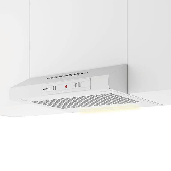 Hota clasica Arctic, 1 motor, 129 W, 295 mc/h, 3 trepte de putere, panou control mecanic, iluminare LED, latime 60 cm, alba - 4- Roveli