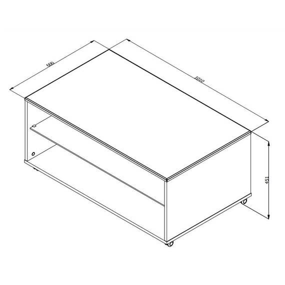 Masuta cafea DacEnergy©, material PAL melaminat, aspect de lemn negru, blat din MDF, folie lucioasa alba, polita din sticla transparenta, forma dreptunghiulara, 101 x 60 x 45 cm, 1C - 4- Roveli