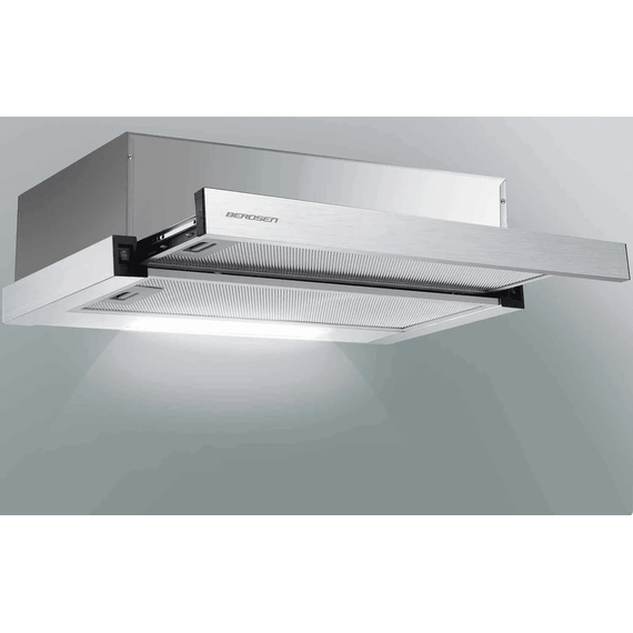 Hota de bucatarie, telescopica, otel inoxidabil, 2 moduri de functionare, 220-240V, 80 W, 200 mc/h, 2 trepte de viteza, 50 cm, inox - 3- Roveli